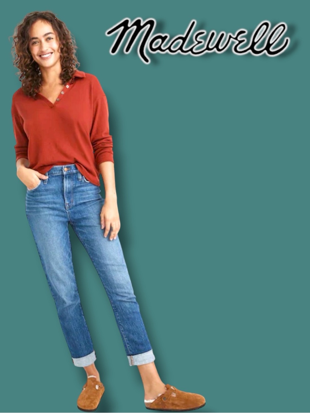 Madewell High Rise Slim Boyjean in Medium Denim. Size 26